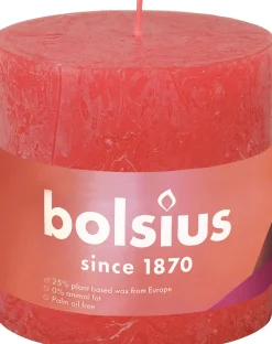 Bolsius stompkaars Rustiek Shine roze 62 uur D 10 H 10 cm