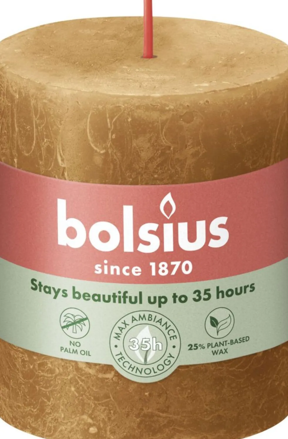Bolsius stompkaars Rustiek Shine bruin 35 uur D 6,8 H 8 cm