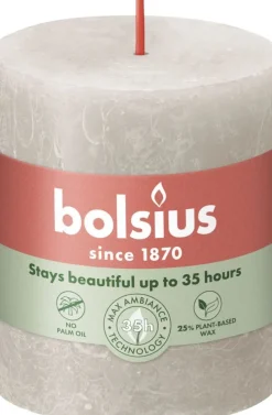 Bolsius stompkaars Rustiek Shine grijs 35 uur D 6,8 H 8 cm