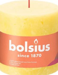 Bolsius stompkaars Rustiek Shine geel 62 uur D 10 H 10 cm