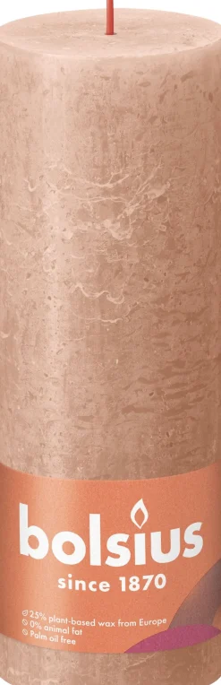Bolsius stompkaars Rustiek Shine beige 85 uur D 6,8 H 19 cm