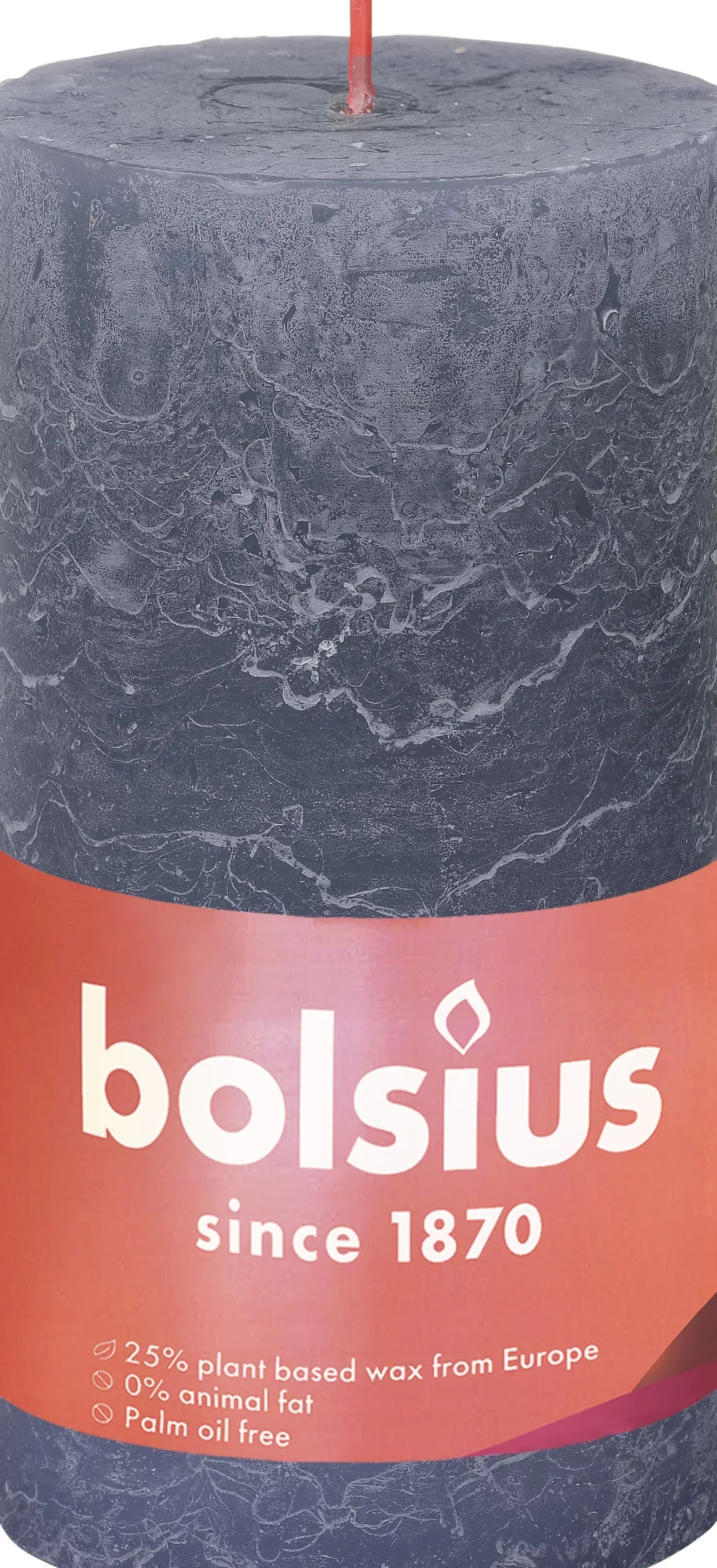 Bolsius stompkaars Rustiek Shine blauw 60 uur D 6,8 H 13 cm