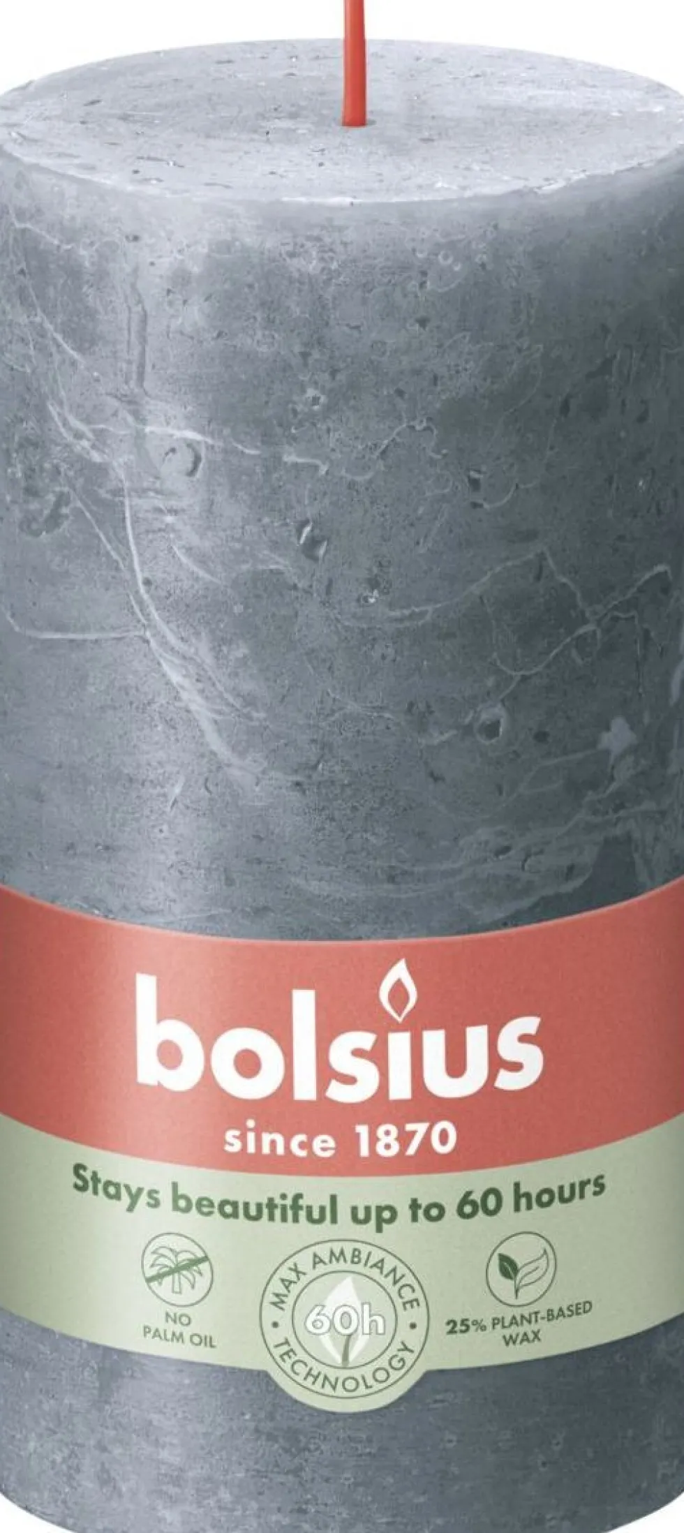 Bolsius stompkaars Shine blauw / grijs 60 uur D 6,8 x H 13 cm
