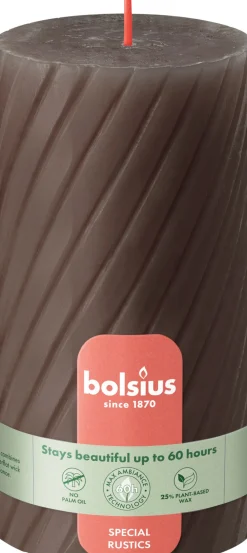 Bolsius stompkaars Twist beige 60 uur D 13,6 H 6,8 cm