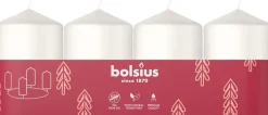 Bolsius stompkaars wit 7 uur D 4 H 6 cm 4 stuks
