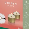 Bolsius waxinelicht Classic wit / goud 8 uur D 4 H 2 cm 24 stuks