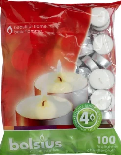 Bolsius Waxinelichten wit 4 uur 100 stuks