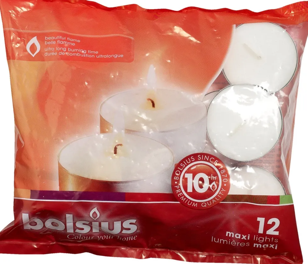 Bolsius Waxinelichten wit 10 uur 12 stuks