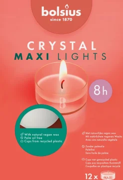 Bolsius waxinelichthouder Crystal Lights wit 8 uur D 4,9 x H 18,1 cm 12 stuks