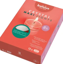 Bolsius waxinelichthouder Crystal Lights wit 8 uur D 4,9 x H 18,1 cm 12 stuks