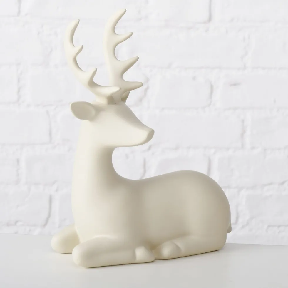 Boltze kerstfiguur Hario rendier beige 19,5 x 9,5 x 24 cm