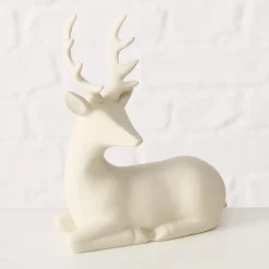 Boltze kerstfiguur Hario rendier beige 11,3 x 6,5 x 15 cm