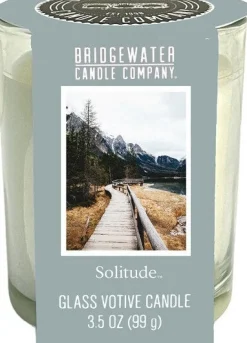 Bridgewater geurkaars in glas Solitude blauw / wit 30 uur D 6 H 7,6 cm