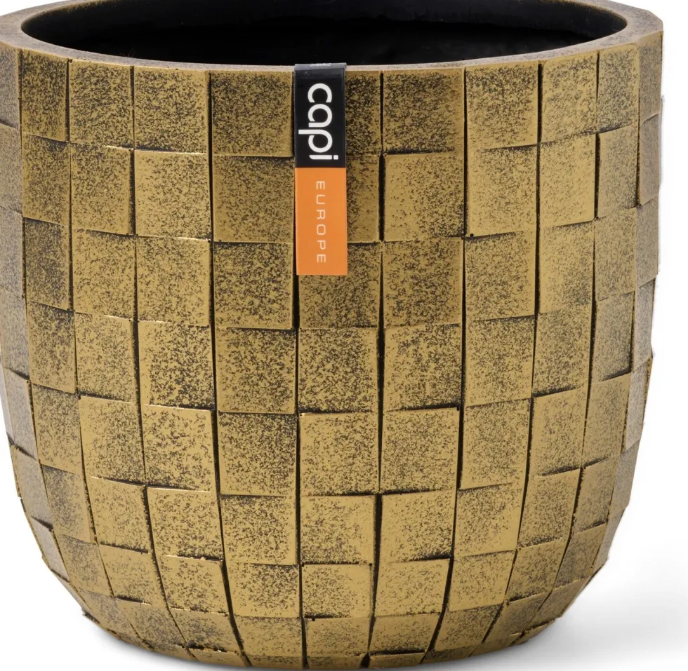 Capi Europe bloempot Blocks goud D 17,2 H 15,3 cm