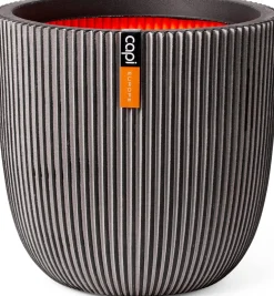 Capi Europe bloempot Groove antraciet D 54 H 52 cm