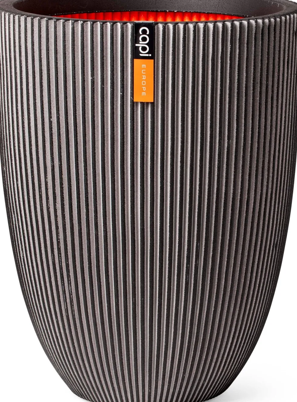 Capi Europe bloempot Groove antraciet D 34 H 46 cm
