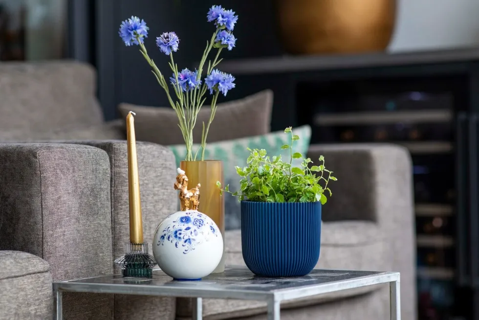 Capi Europe bloempot Groove blauw D 14 H 13 cm