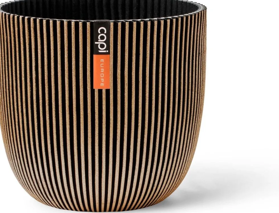 Capi Europe bloempot Groove goud / zwart D 16,5 H 15 cm