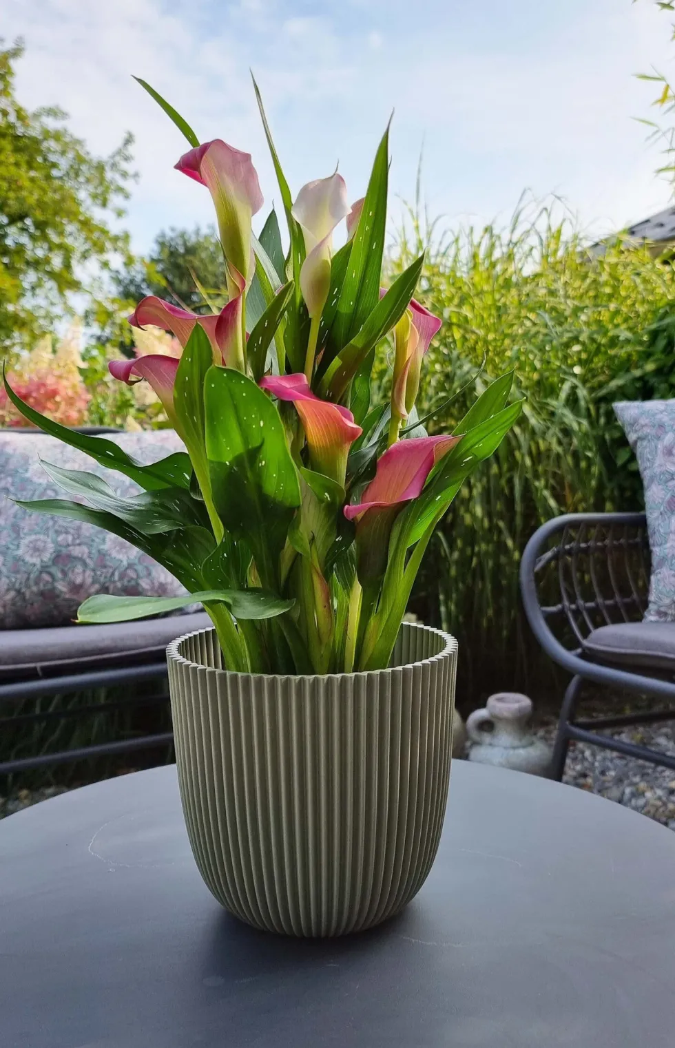 Capi Europe bloempot Groove Grass groen D 21,5 H 20 cm