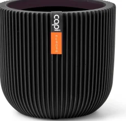 Capi Europe bloempot Groove zwart D 9 H 8 cm