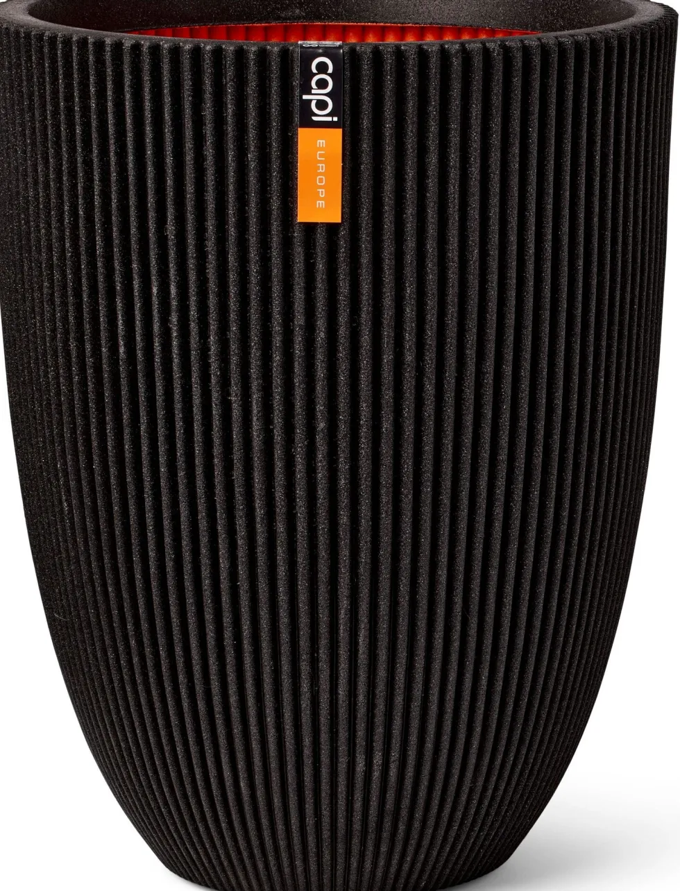 Capi Europe bloempot Groove zwart D 46 H 58 cm