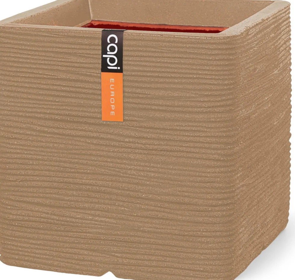 Capi Europe bloempot Nature Rib beige 50 x 50 x 50 cm