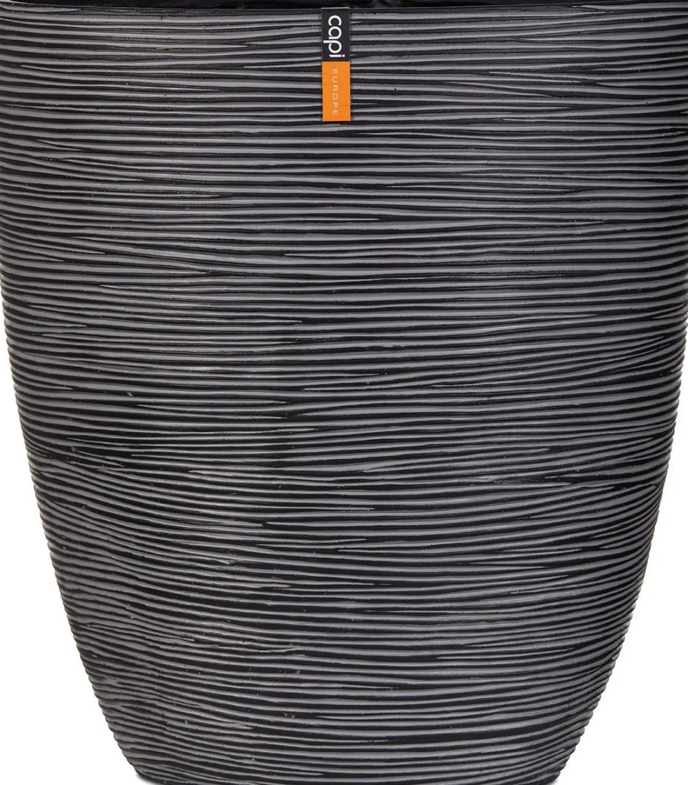 Capi Europe bloempot Nature-Rib zwart 33 x 15 x 36 cm