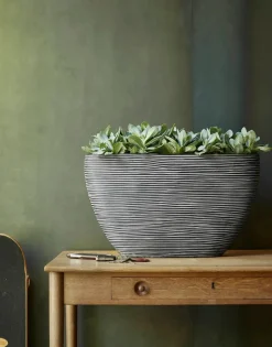 Capi Europe bloempot Nature-Rib zwart 59 x 14 x 35 cm
