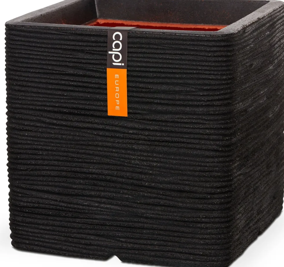 Capi Europe bloempot Nature-Rib zwart 50 x 50 x 50 cm
