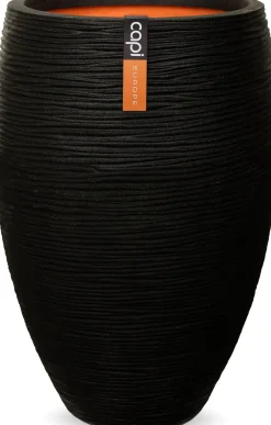 Capi Europe bloempot Nature-Rib zwart D 45 H 72 cm