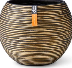 Capi Europe bloempot Nature-Rib goud / zwart D 28 H 25 cm