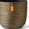 Capi Europe bloempot Nature-Rib goud / zwart D 14 H 12 cm