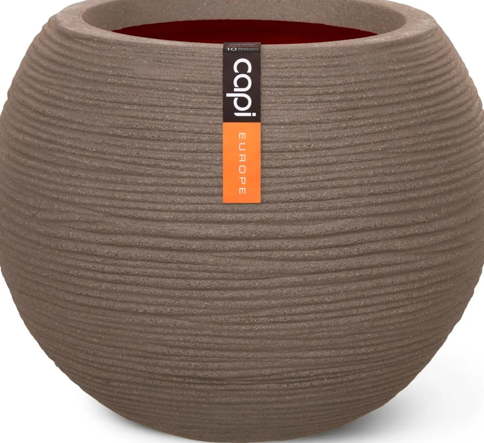 Capi Europe bloempot Nature Rib taupe D 40 H 32 cm