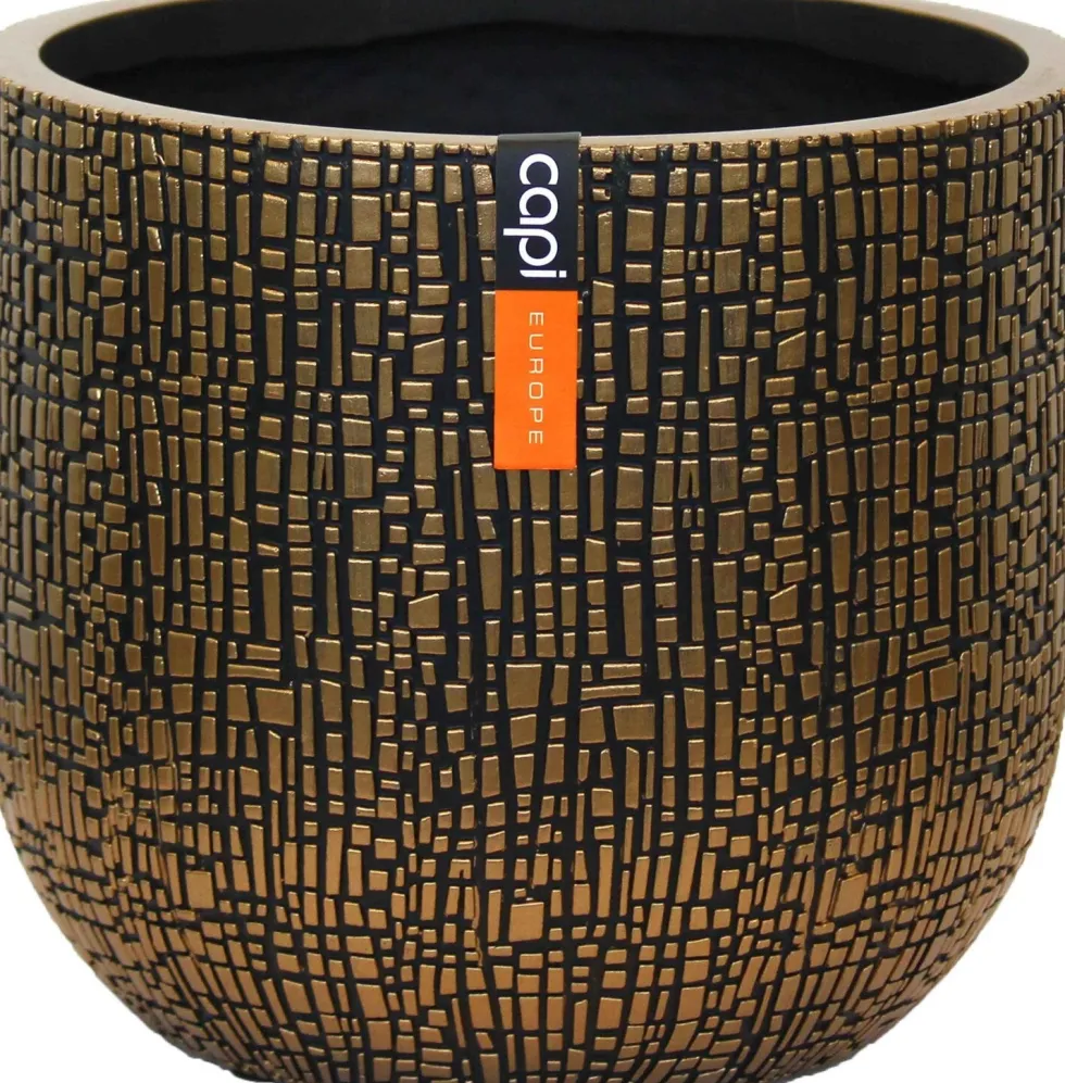 Capi Europe bloempot Nature Skin zwart / goud D 23,5 H 21 cm