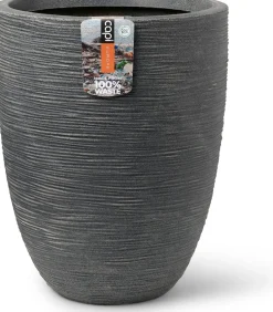 Capi Europe bloempot Waste Rib antraciet D 34 H 46 cm