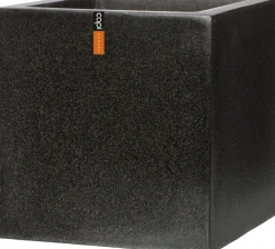 Capi Europe plantenbak Lux Terrazzo zwart 50 x 50 x 50 cm