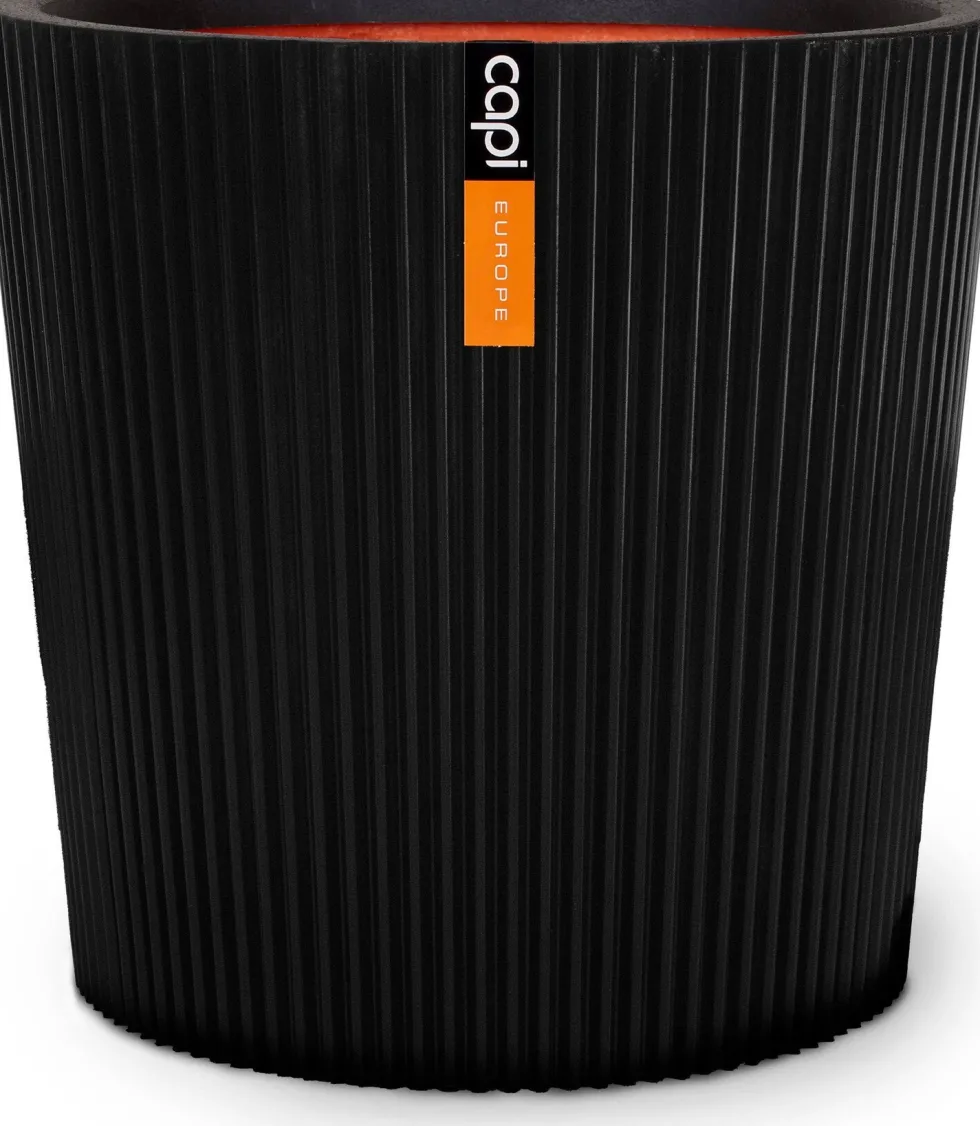 Capi Europe vaas Groove Conisch zwart D 36 H 34 cm
