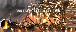 Clusterverlichting vlam effect met 384 lampjes warm white 2,4 m