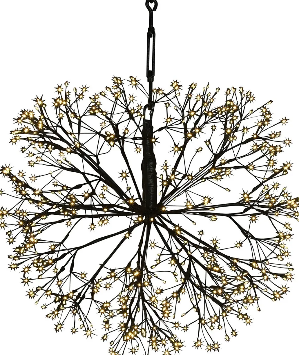 Countryfield cascadeverlichting hangend Apollo zwart met 576 LED lampjes warm wit D 40 cm