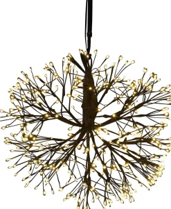 Countryfield cascadeverlichting hangend Apollo zwart met 384 LED lampjes warm wit D 30 cm