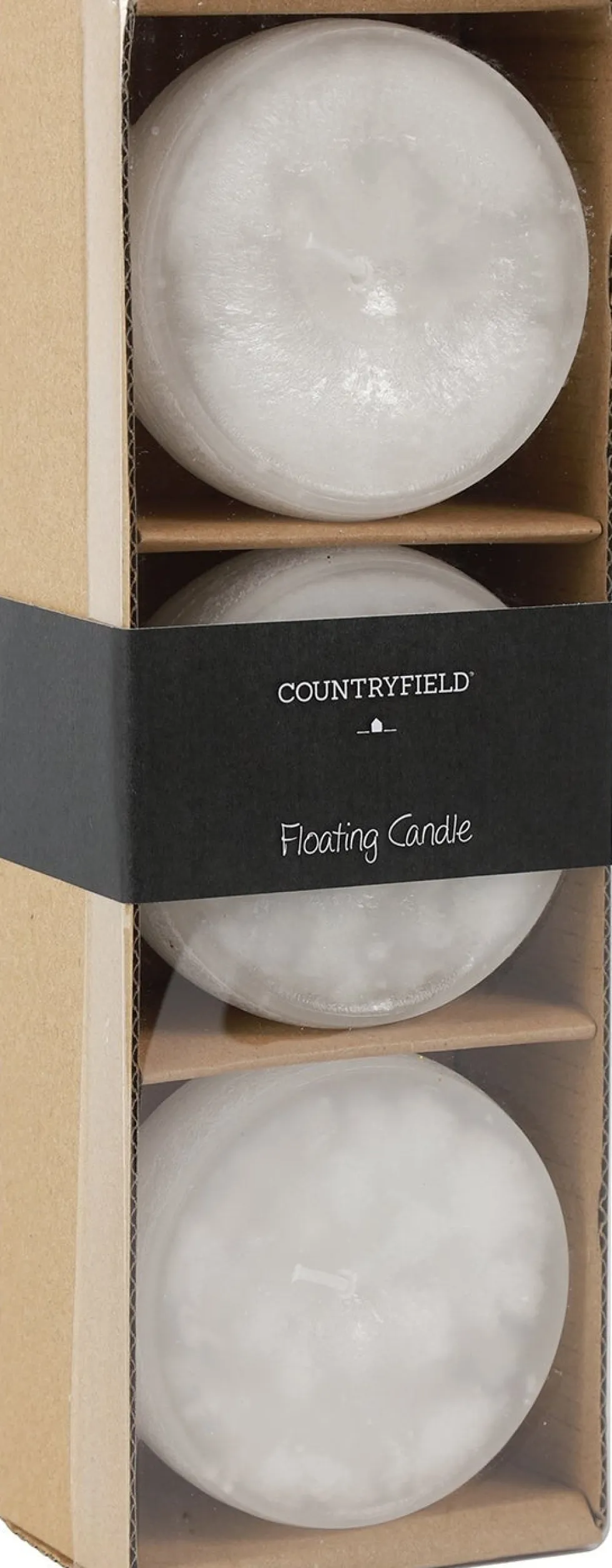 Countryfield drijfkaars Bollie wit 18 uur 3 stuks