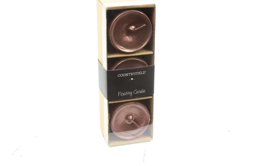 Countryfield drijfkaars Bollie koper 5 uur D 5,5 H 4 cm 3 stuks