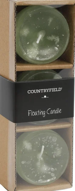 Countryfield drijfkaars Bollie groen 5 uur 3 stuks