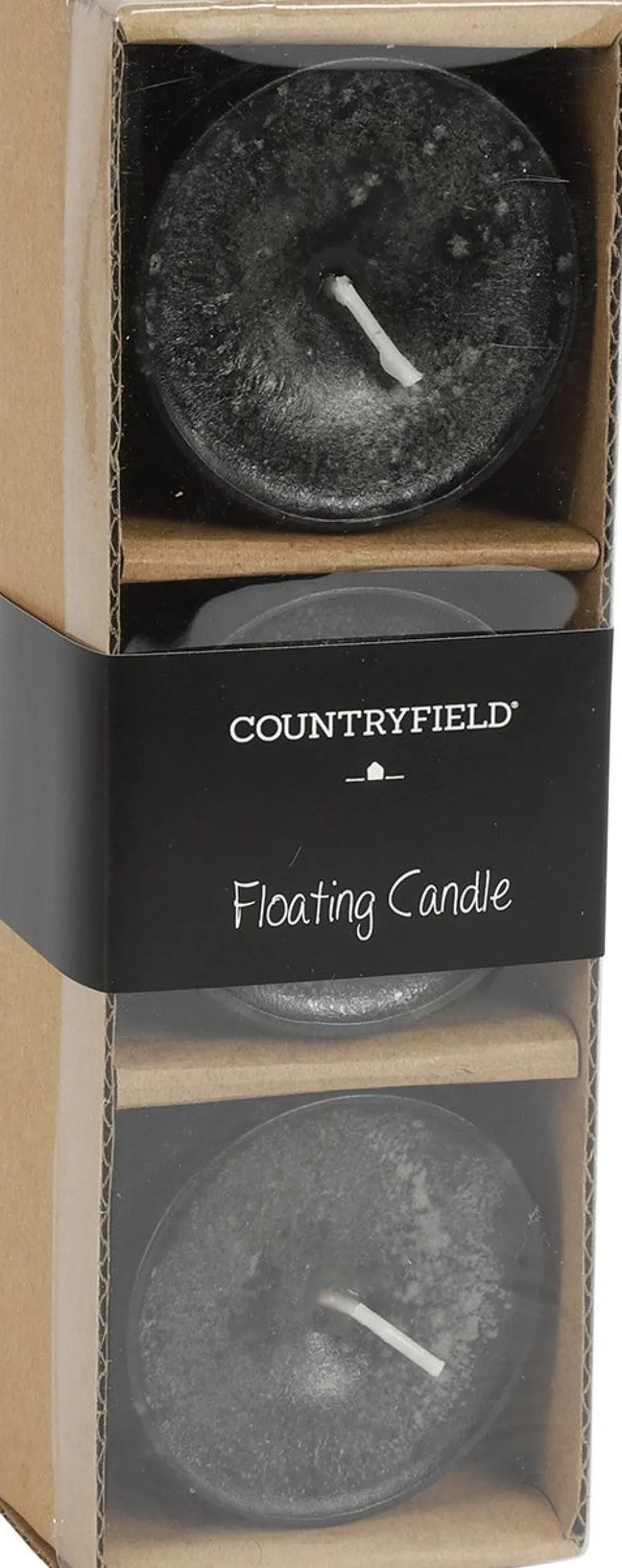 Countryfield drijfkaars Bollie zwart 5 uur D 5 H 4 cm 3 stuks