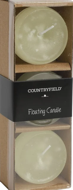 Countryfield drijfkaars Bollie crème 5 uur 3 stuks