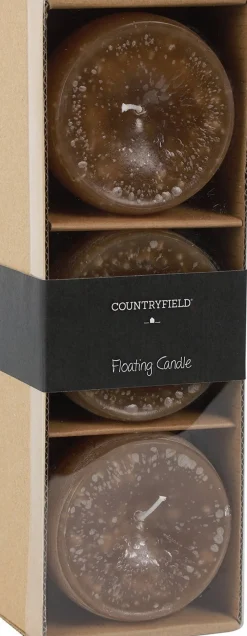 Countryfield drijfkaars Bollie beige 18 uur 3 stuks