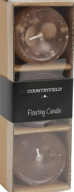 Countryfield drijfkaars Bollie beige 5 uur 3 stuks