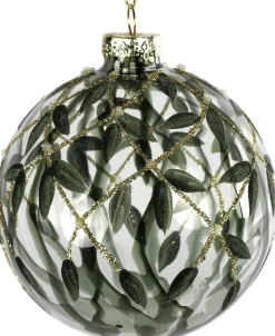 Countryfield kerstbal Neola groen / transparant D 12 cm