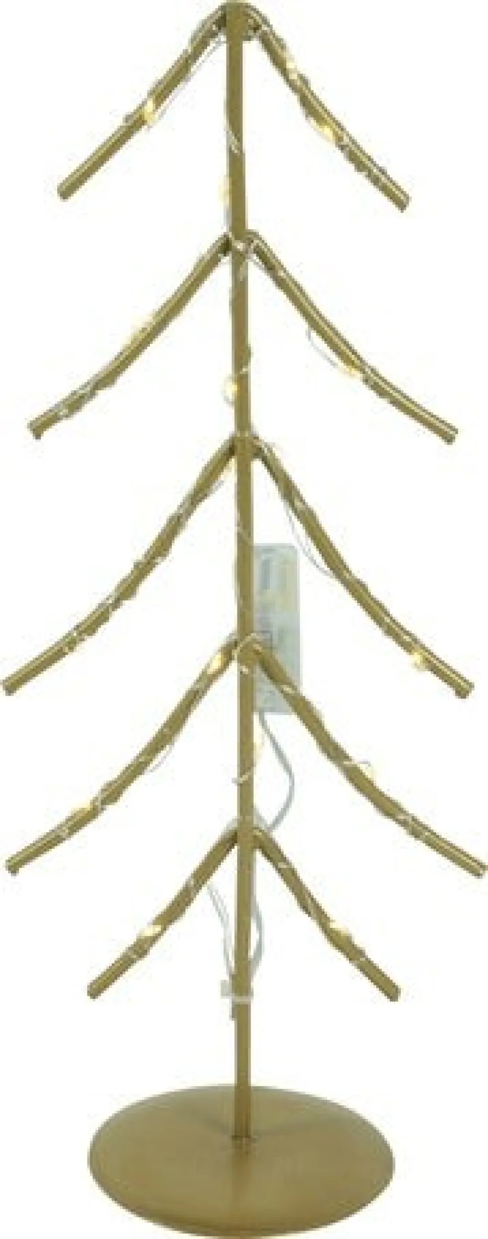 Countryfield kerstfiguur kerstboom Luna goud met 20 lampjes warm wit 7,9 x 12,5 x 30 cm