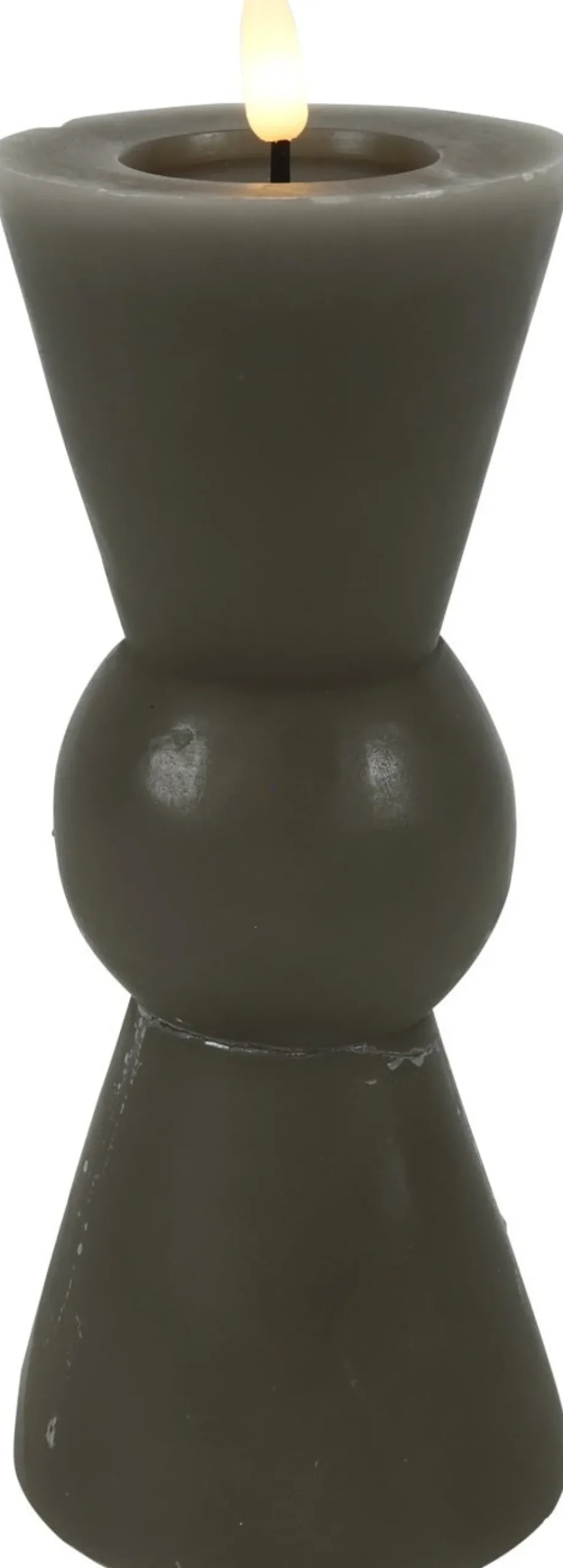 Countryfield LED kaars Lyon grijs D 8,5 H 22 cm